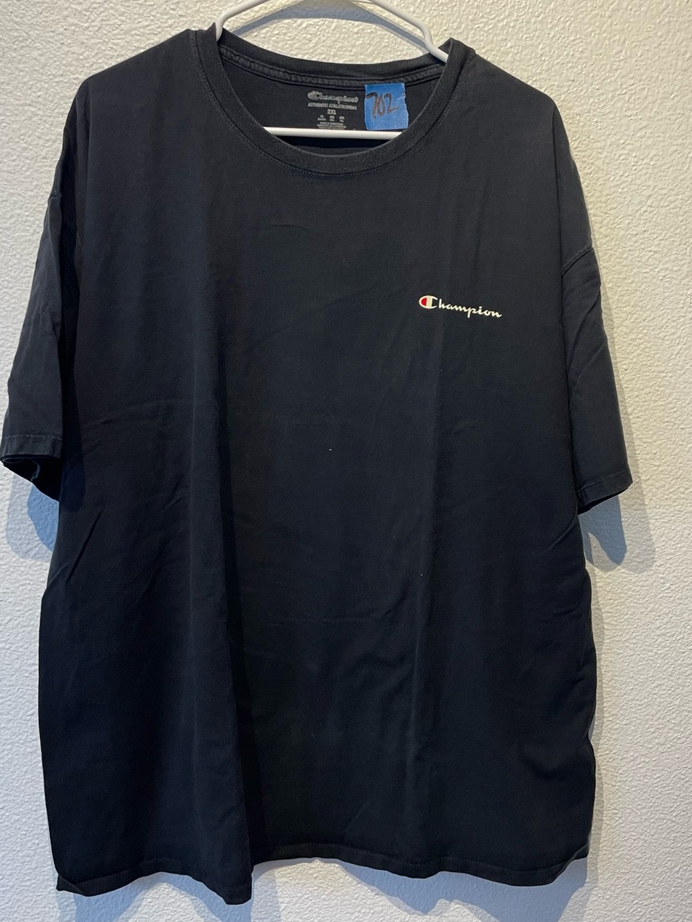 Champion Black Short Sleeve Logo Tee
